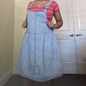 Vintage Y2K Forever 21 Denim Overall Suspender Dress